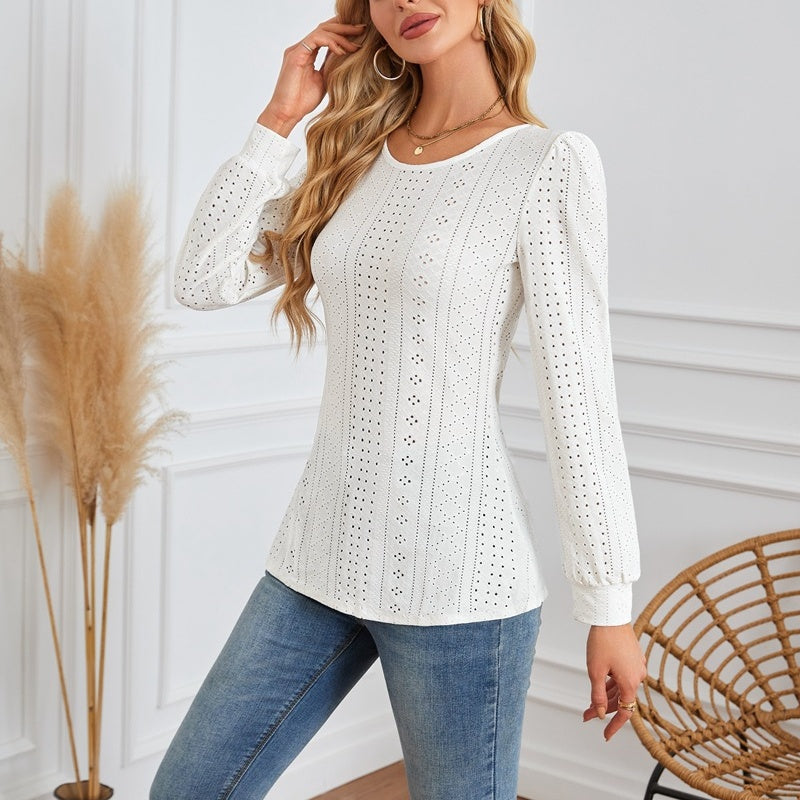 Női hosszú ujjú tunika kivágásokkal