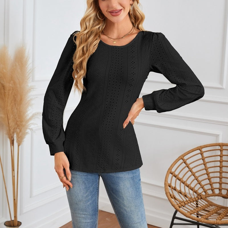 Női hosszú ujjú tunika kivágásokkal