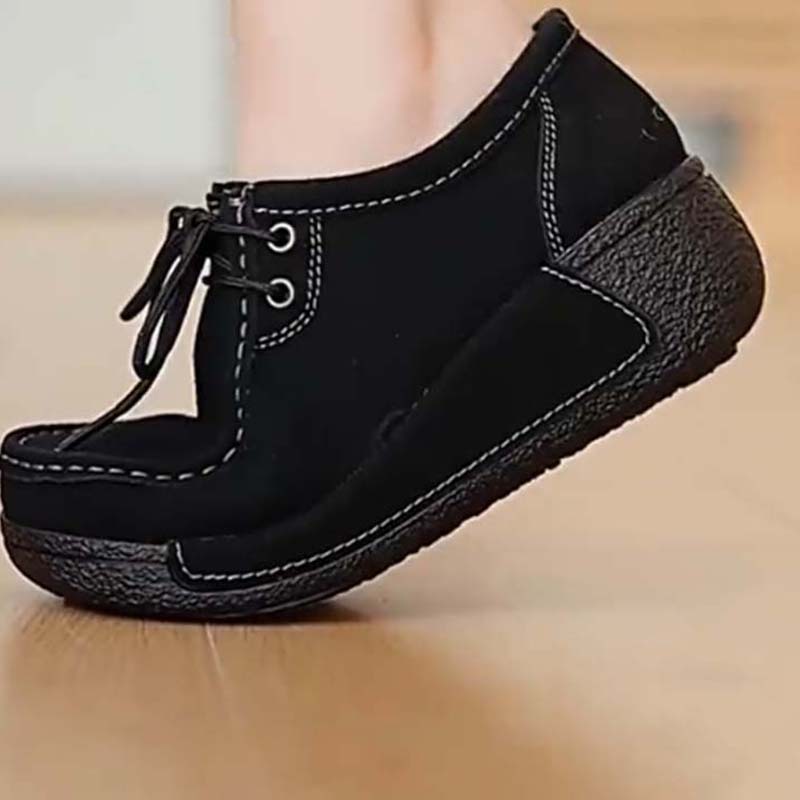 Női alkalmi magasított platformos csipkés loafer cipő