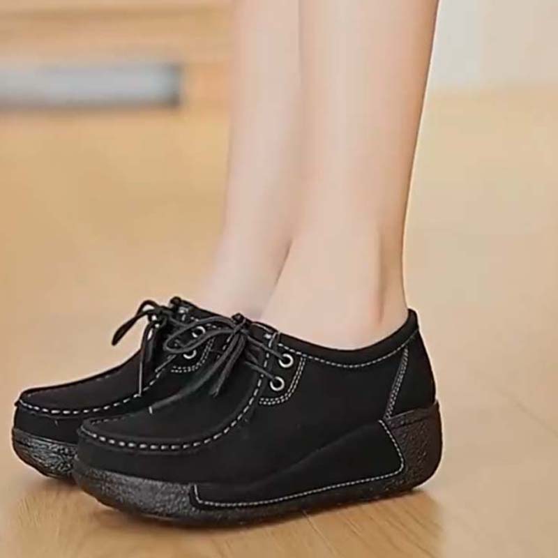 Női alkalmi magasított platformos csipkés loafer cipő