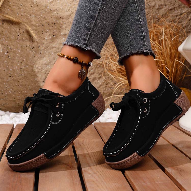 Női alkalmi magasított platformos csipkés loafer cipő