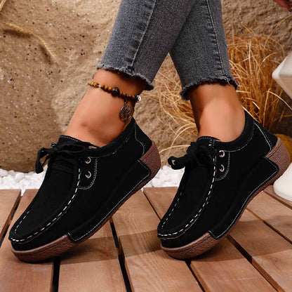 Női alkalmi magasított platformos csipkés loafer cipő