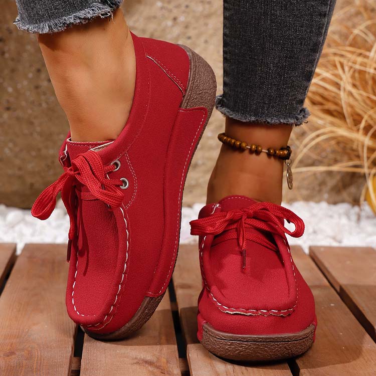 Női alkalmi magasított platformos csipkés loafer cipő