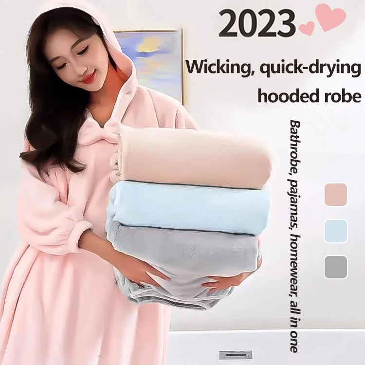 ❄️Unisex, rendkívül nedvszívó és gyorsan száradó kapucnis fürdőköpeny💤