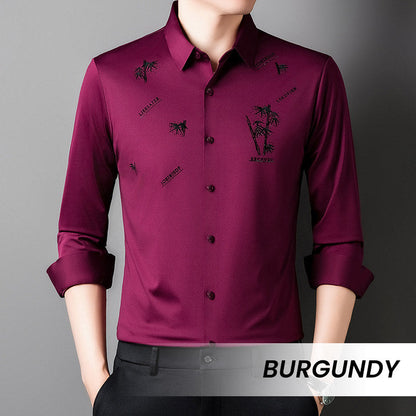 【M-4XL】Férfi bambusz mintás alkalmi üzleti ing