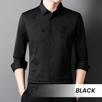 【M-4XL】Férfi bambusz mintás alkalmi üzleti ing