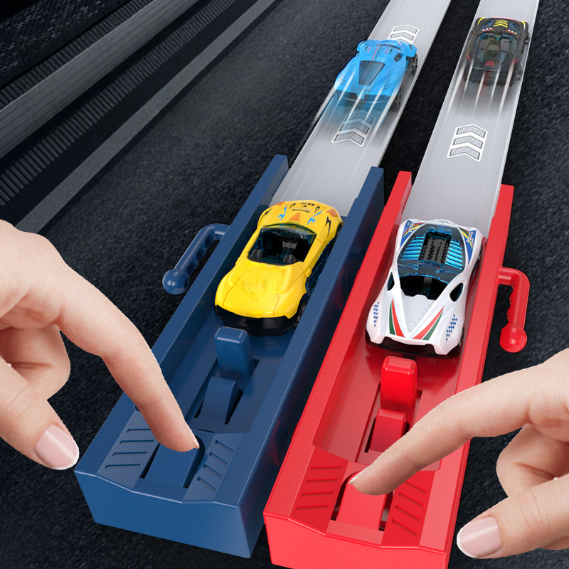 🏎️🏆nincs szükség elemre, csak tiszta sebességre! - ✨【Kettős játékautó-indító versenypálya szett gyerekeknek】✨