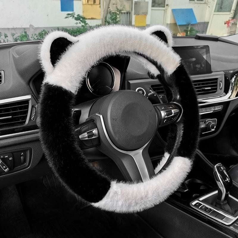 ⏰ Időkorlátozott ajánlat 🚗 Univerzális csúszásgátló, puha macskafülű plüss kormánykerékhuzat