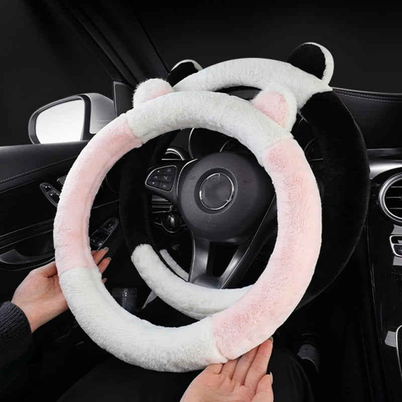 ⏰ Időkorlátozott ajánlat 🚗 Univerzális csúszásgátló, puha macskafülű plüss kormánykerékhuzat