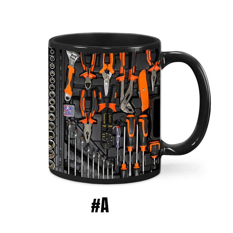 🔥🧰3D Mechanikus szerszámos doboz kávéscsésze szett