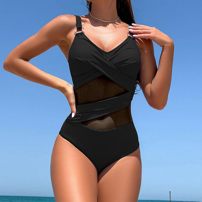 🏖️🩱Divatos Hálós Egyrészes Fürdőruha – Bátor Kivágások, Ellenállhatatlan Stílus! ✨🌊