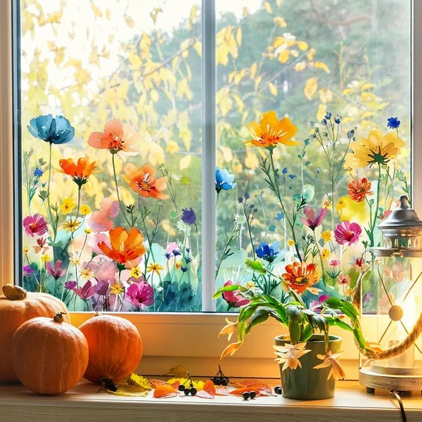 💐Színes virágcsokor ablakmatrica🖼️