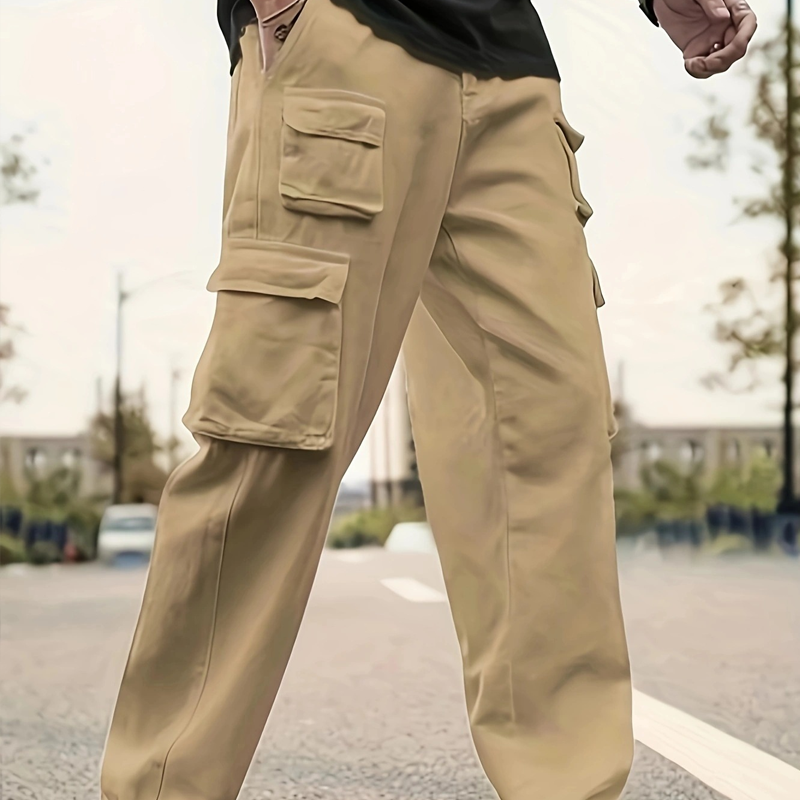 🔥 Férfi Többszsebű, Egyenes Szárú Cargo Nadrág – A Stílus és Kényelem Találkozása! 👖✨