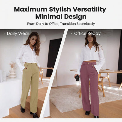 🆕🎁 Új termékek akciója: 50% kedvezmény🎉High-Waist Straight-Leg Pants with Button Detail