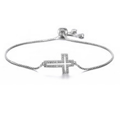✨ Oldalra álló kereszt karkötő – Állítható méret & modern stílus! ✝️💎 Kényelmes viselet