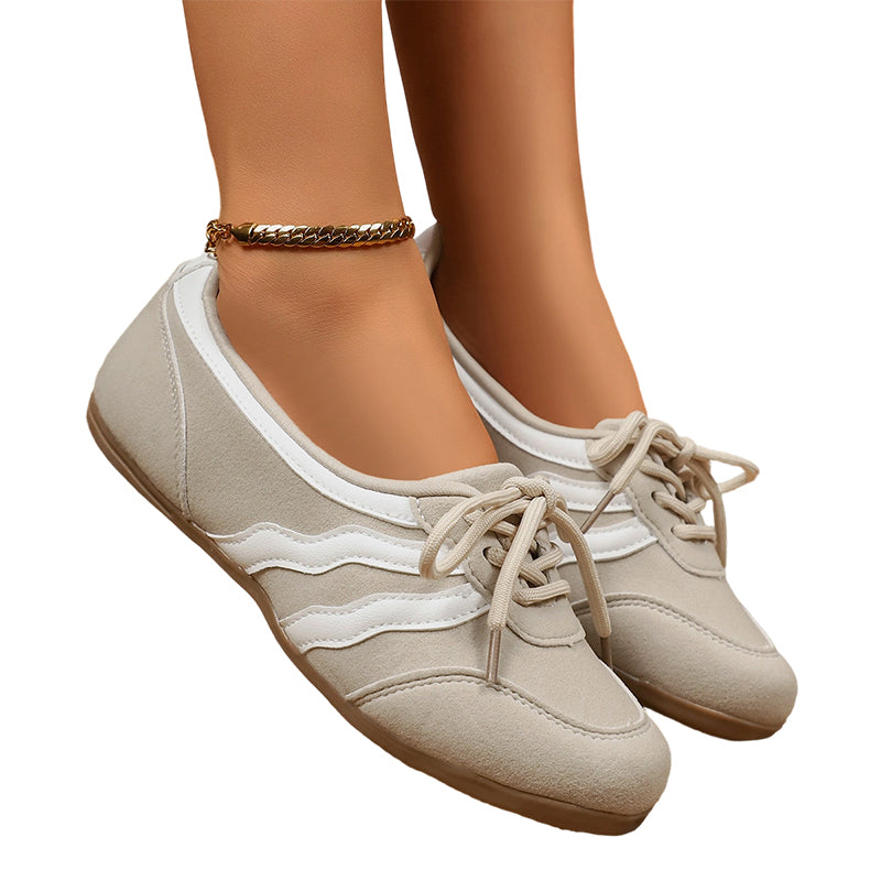 👡EU 36-43💕Női retro hullámos csíkos fűzős cipő