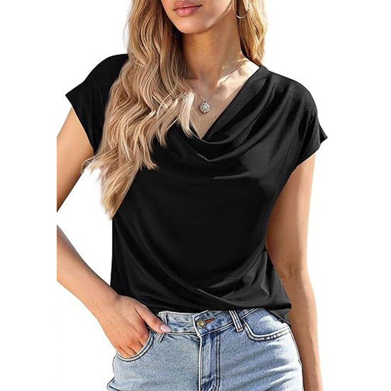 👚🌸 Női, keresztkivágású felső – balerina ujjakkal, puha anyagból, drappolt kivitelben, 2 színben, sokoldalú és elegáns 🌸