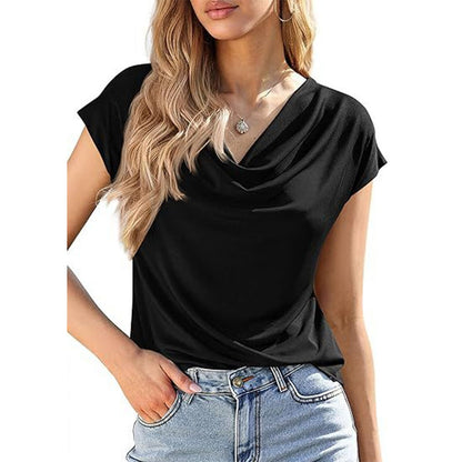 👚🌸 Női, keresztkivágású felső – balerina ujjakkal, puha anyagból, drappolt kivitelben, 2 színben, sokoldalú és elegáns 🌸